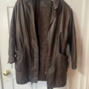Jacqueline Ferrar Dark Brown Leather Field Jacket